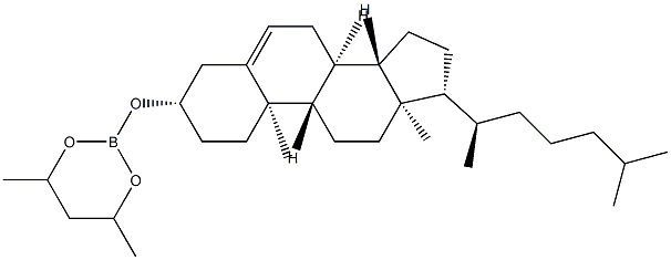 2-[(コレスタ-5-エン-3β-イル)オキシ]-4,6-ジメチル-1,3,2-ジオキサボリナン 化学構造式