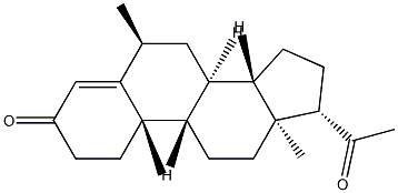 (10α)-6α-Methylpregn-4-ene-3,20-dione 结构式