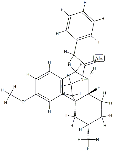 3-Methoxy-6α-methyl-17-(phenylacetyl)morphinan 结构式