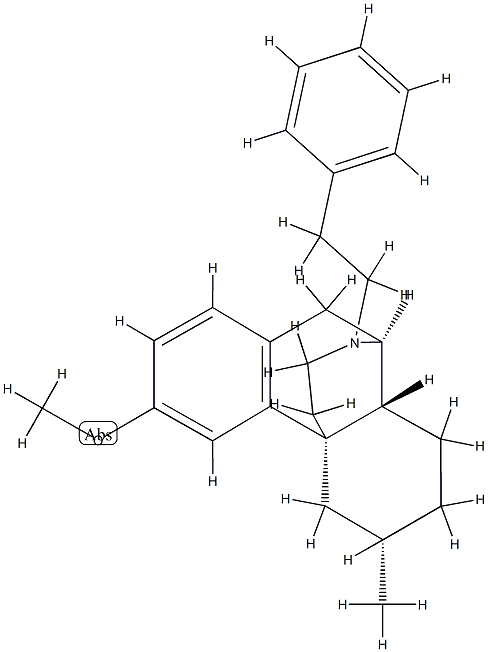 3-Methoxy-6α-methyl-17-(2-phenylethyl)morphinan Struktur
