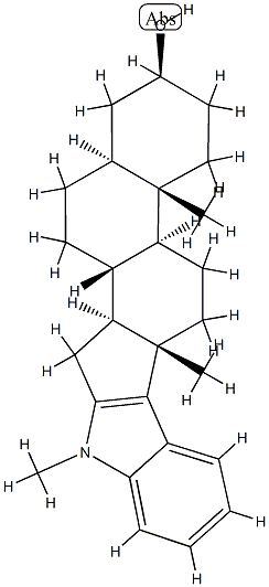 1'-Methyl-1'H-5α-androst-16-eno[16,17-b]indol-3β-ol Struktur