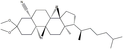 3,3-Dimethoxy-5β-cholestane-5-carbonitrile,55282-49-0,结构式
