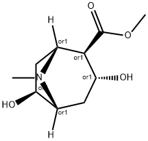 8-Azabicyclo[3.2.1]octane-2-carboxylic acid, 3,6-dihydroxy-8-methyl-, methyl ester, (1R,2R,3R,5R,6S)-rel- (9CI) 化学構造式