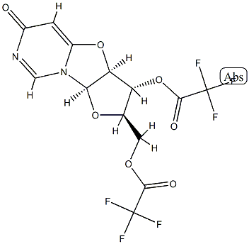 Trifluoroacetic acid [(2R)-2,3,3aβ,9aβ-tetrahydro-6-oxo-3β-[(trifluoroacetyl)oxy]-6H-furo[2',3':4,5]oxazolo[3,2-c]pyrimidin-2α-yl]methyl ester,55319-77-2,结构式