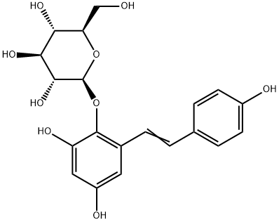 tetrahydroxyl diphenylethylene-2-o-glucoside Structure