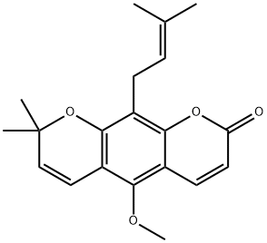 5-Methoxy-8,8-dimethyl-10-(3-methyl-2-butenyl)-2H,8H-benzo[1,2-b:5,4-b']dipyran-2-one|