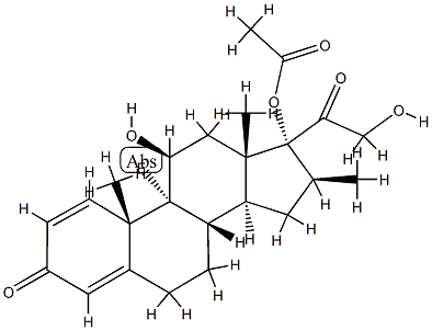 倍他米松17-乙酸酯, 5534-12-3, 结构式