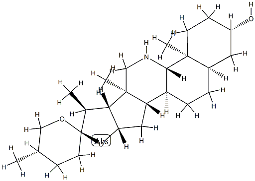 (25S)-11-Aza-5β-spirostan-3β-ol,55399-48-9,结构式