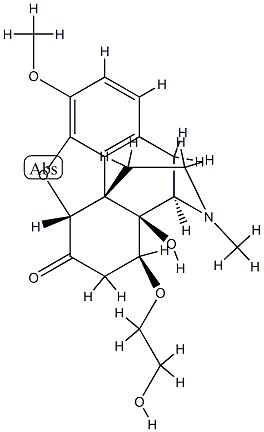 4,5α-Epoxy-14-hydroxy-8β-(2-hydroxyethoxy)-3-methoxy-17-methylmorphinan-6-one Struktur