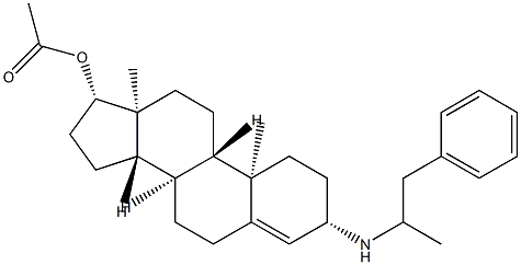 3β-[(1-Methyl-2-phenylethyl)amino]androst-4-en-17β-ol acetate 结构式