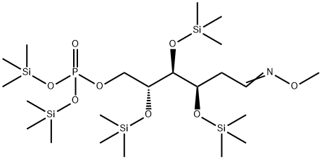 3-O,4-O,5-O-Tris(trimethylsilyl)-6-O-[bis(trimethylsilyloxy)phosphinyl]-2-deoxy-D-arabino-hexose O-methyl oxime,55401-79-1,结构式