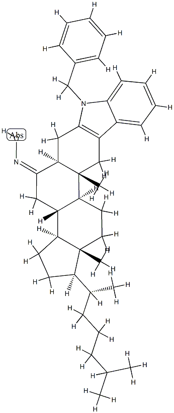 1'-フェニルメチル-1'H-5α-コレスタ-2-エノ[3,2-b]インドール-6-オンオキシム 化学構造式