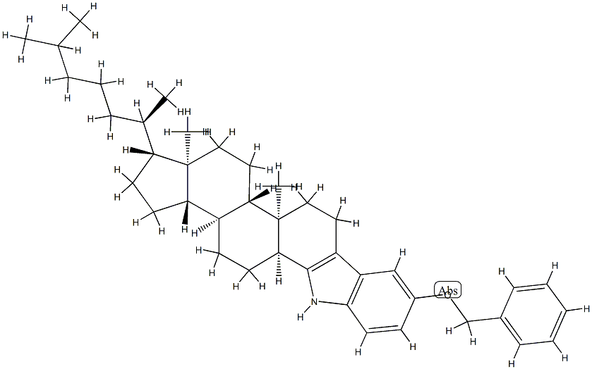 5'-Phenylmethoxy-1'H-5β-cholest-3-eno[4,3-b]indole,55429-16-8,结构式