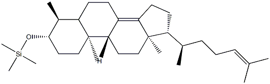 Trimethyl[[4α-methylcholesta-8(14),24-dien-3β-yl]oxy]silane Struktur