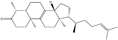 4β-メチルコレスタ-8,24-ジエン-3-オン 化学構造式