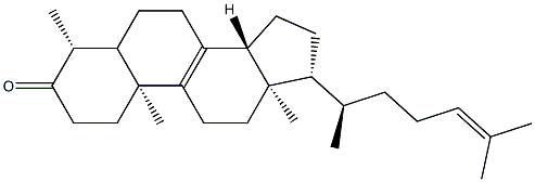 4β-Methylcholesta-8,24-dien-3-one 结构式