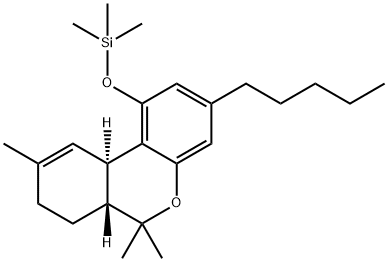 (6aR)-6aβ,7,8,10aα-テトラヒドロ-6,6,9-トリメチル-3-ペンチル-1-[(トリメチルシリル)オキシ]-6H-ジベンゾ[b,d]ピラン 化学構造式