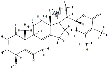 (22R)-4β,17,22-Trihydroxy-1-oxoergosta-2,5,8(14),24-tetren-26-oic acid δ-lactone,55483-05-1,结构式