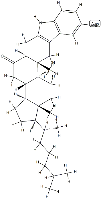5'-Bromo-1'H-5α-cholest-2-eno[3,2-b]indol-6-one,55517-67-4,结构式