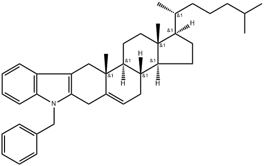 1'-Phenylmethyl-1'H-cholest-2-eno[3,2-b]indol-5-ene,55517-76-5,结构式