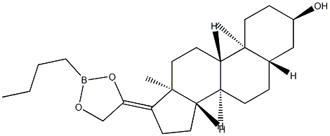 20,21-[(Butylboranediyl)bis(oxy)]-5α-pregn-17(20)-en-3α-ol 结构式