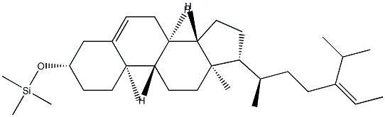 トリメチル[[スチグマスタ-5,24(28)-ジエン-3β-イル]オキシ]シラン 化学構造式
