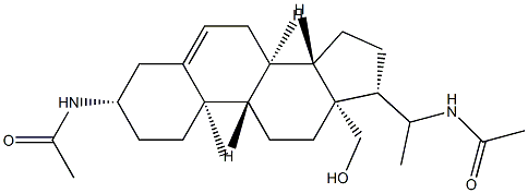 N,N'-(18-ヒドロキシプレグナ-5-エン-3β,20-ジイル)ビスアセトアミド 化学構造式
