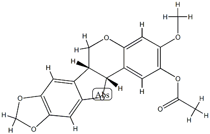 (6aR,12aR)-6aα,12aα-Dihydro-3-methoxy-6H-[1,3]dioxolo[5,6]benzofuro[3,2-c][1]benzopyran-2-ol acetate Structure