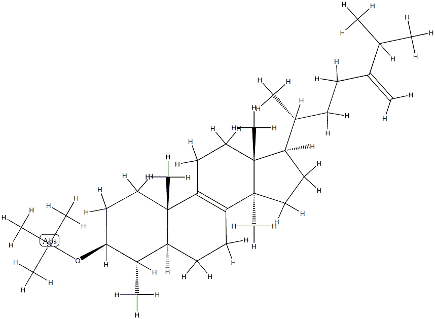 [(4α,14-Dimethyl-5α-ergosta-8,24(28)-dien-3β-yl)oxy]trimethylsilane,55622-52-1,结构式