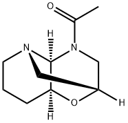 (2R)-2,3,4,4aβ,6,7,8,8aβ-オクタヒドロ-4-アセチル-2,5α-メタノ-5H-ピリド[3,2-b]-1,4-オキサジン 化学構造式