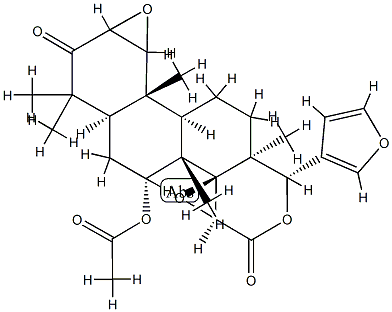 (17aS,13α,14β)-7α-Acetyloxy-1,2:14,15β:21,23-triepoxy-4,4,8-trimethyl-D-homo-24-nor-17-oxa-5α-chola-20,22-diene-3,16-dione Structure
