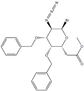 2-Azido-2-deoxy-3-O,4-O-dibenzyl-6-O-acetyl-α-D-glucopyranosyl bromide 结构式