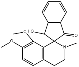 3',4'-Dihydro-3-hydroxy-2'-methyl-7',8'-dimethoxyspiro[2H-indene-2,1'(2'H)-isoquinolin]-1(3H)-one 结构式