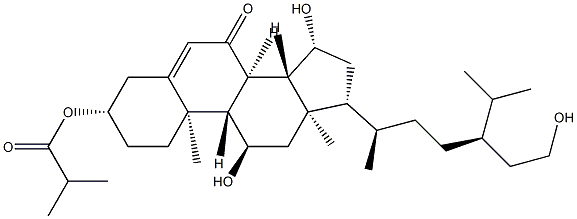 (24R)-11α,15β,29-Trihydroxy-3β-(2-methyl-1-oxopropoxy)stigmast-5-en-7-one Struktur