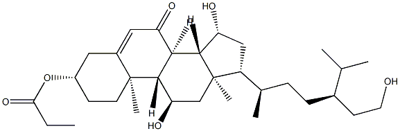 (24R)-11α,15β,29-Trihydroxy-3β-(1-oxopropoxy)stigmast-5-en-7-one Struktur