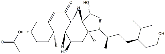 (24R)-3β-Acetoxy-11α,15β,29-trihydroxystigmast-5-en-7-one Structure