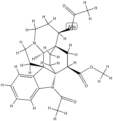 (2α,5α)-1-Acetyl-6β-(acetyloxy)aspidofractinine-3β-carboxylic acid methyl ester Structure