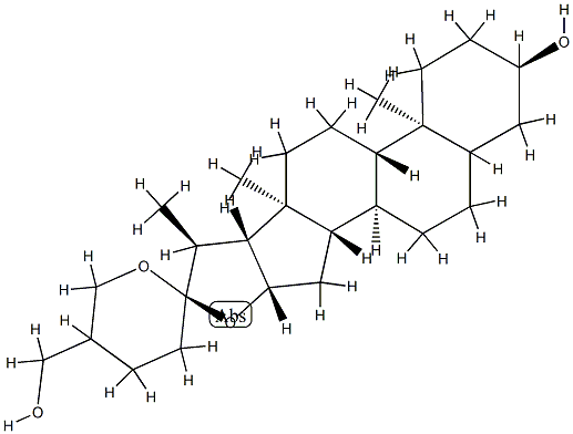スピロスタン-3α,27-ジオール 化学構造式