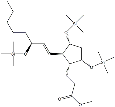 (1R)-3α,5α-Bis[(trimethylsilyl)oxy]-2β-[(1E,3S)-3-(trimethylsilyl)oxy-1-octenyl]-1α-cyclopentanepropanoic acid methyl ester Structure