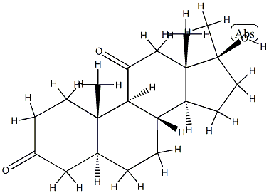 (5S,8S,9S,10S,13S,14S,17S)-17-hydroxy-10,13,17-trimethyl-1,2,4,5,6,7,8 ,9,12,14,15,16-dodecahydrocyclopenta[a]phenanthrene-3,11-dione,5585-95-5,结构式