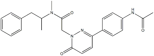 (-)-N-Methyl-N-(α-methylphenethyl)-3-(p-acetylaminophenyl)-6-oxo-1(6H)-pyridazineacetamide,55902-26-6,结构式
