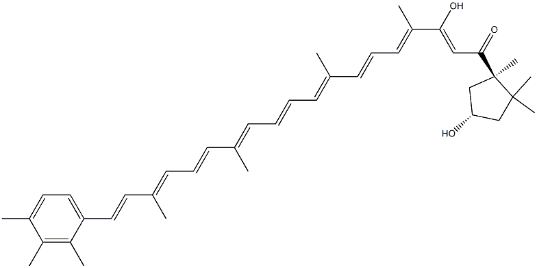 (3S,5R)-3,8-ジヒドロキシ-κ,χ-カロテン-6-オン 化学構造式