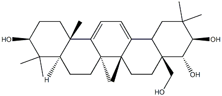 Oleana-11,13(18)-diene-3β,21β,22α,28-tetrol 结构式