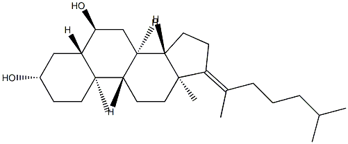 5α-Cholest-17(20)-ene-3β,6α-diol,55924-01-1,结构式
