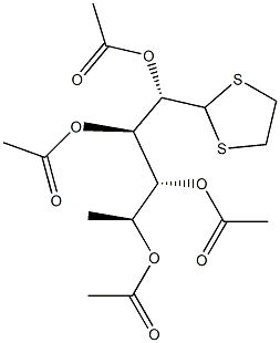 2-O,3-O,4-O,5-O-Tetraacetyl-6-deoxy-L-galactose 1,2-ethanediyl dithioacetal,55955-81-2,结构式