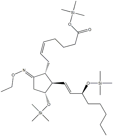 (5Z,9Z,11R,13E,15S)-9-(Ethoxyimino)-11α,15-bis(trimethylsiloxy)prosta-5,13-dien-1-oic acid trimethylsilyl ester Structure