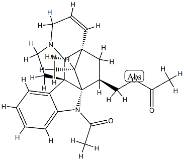 (5α,12β,19α,20R)-1-Acetyl-6,7-didehydro-2α,20-cycloaspidospermidine-3β-methanol acetate Structure
