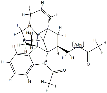 (5α,12β,19α,20R)-1-アセチル-6,7-ジデヒドロ-2α,20-シクロアスピドスペルミジン-3β-メタノールアセタート 化学構造式