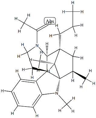 (3β,5α,12β,19α,20R)-9-アセチル-1,3-ジメチル-2α,20-シクロ-8,9-セコアスピドスペルミジン 化学構造式