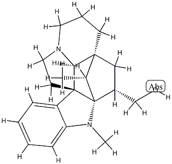 (3α,5α,12β,19α,20R)-1-Methyl-2α,20-cycloaspidospermidine-3-methanol Struktur